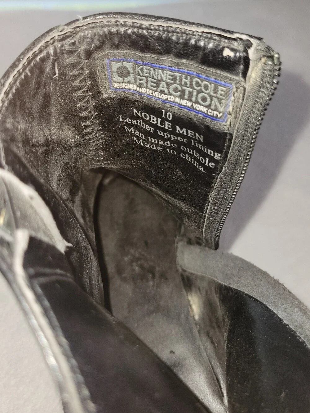 Kenneth Cole Reaction Black Leather Noble Men Chukka Ankle Boots Size 10 Nobel